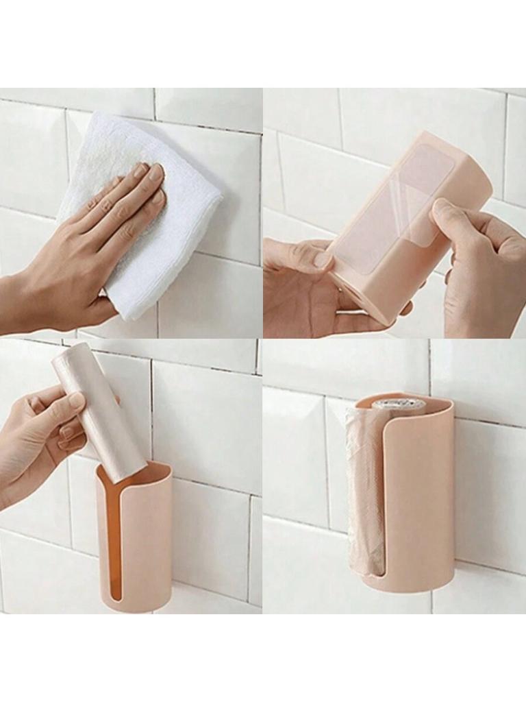 4 pièces Boîte de rangement pour sacs poubelles Support mural pour sacs poubelles Conteneur pour sacs en plastique de cuisine Distributeur de sacs poubelles pour salle de bain Organiser