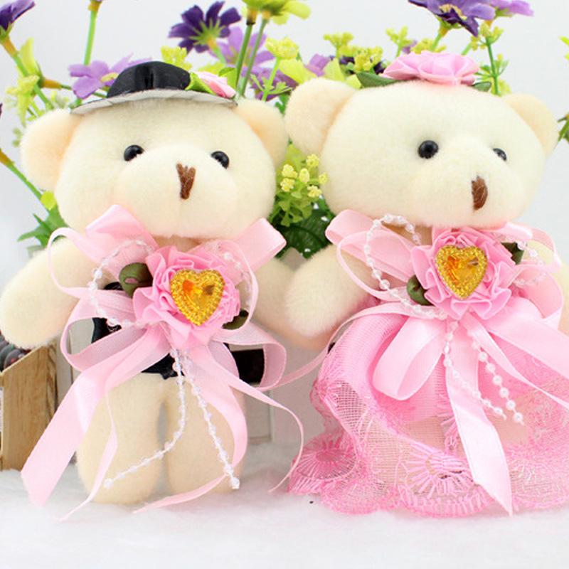 Cute Bear Shape Stuffed Plush Toys Wedding Decorations Doll Birthday Present Kids Gifts13cm