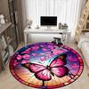 1pc Butterfly Stained Glass Chair Carpet for Office Non-Slip, Machine Washable Rug for Office, Room - Holiday Decor, Machine Made yy251016151