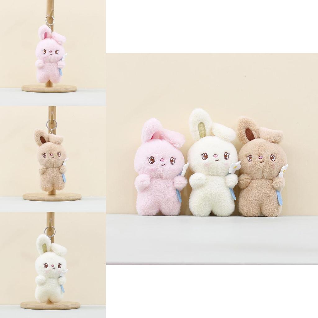 Cute Bunny Plush Keychain Toy With Pp Cotton Filling For Girls Bag Accessories