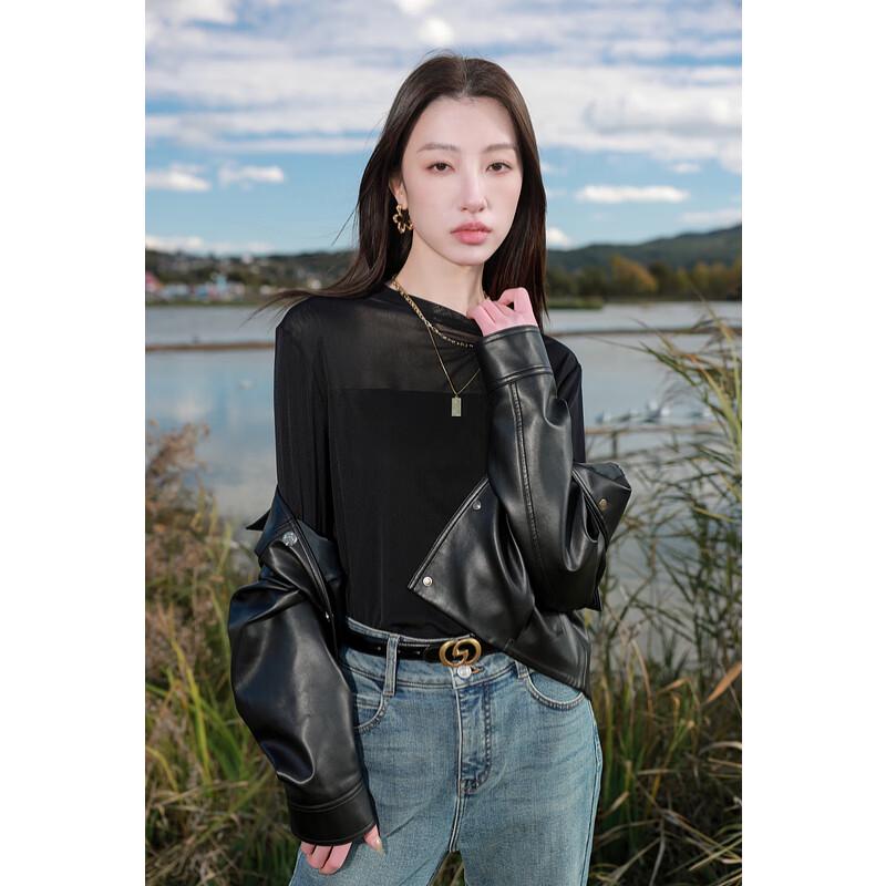 

Sancai Elegant Plus Size Mock Neck Long Sleeve Top M (160/88B)