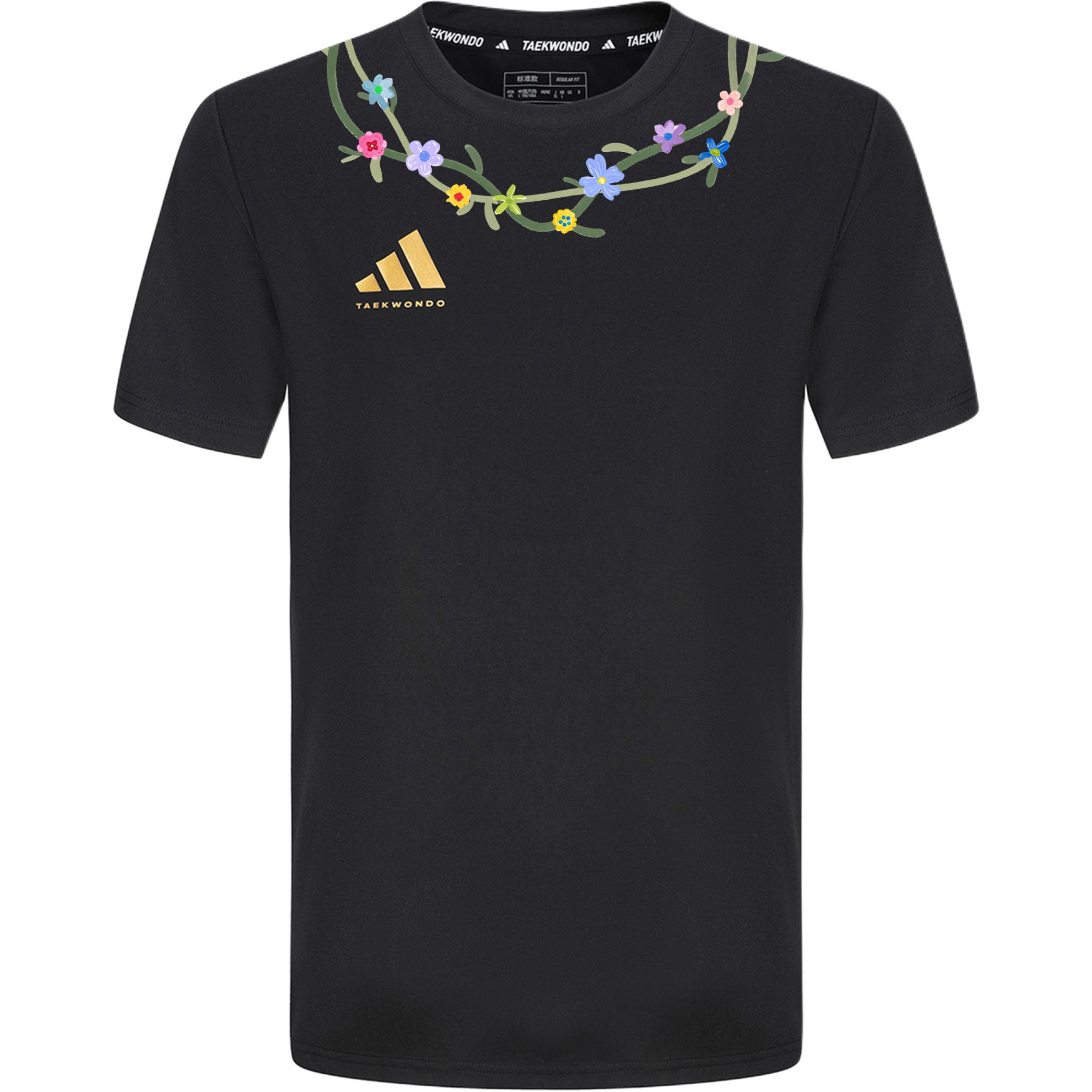 

Adidas Футболка с креативным дизайном с цветочным принтом, граффити, с коротким рукавом, унисекс, топы T8-ADICLTS24CTK-BG M