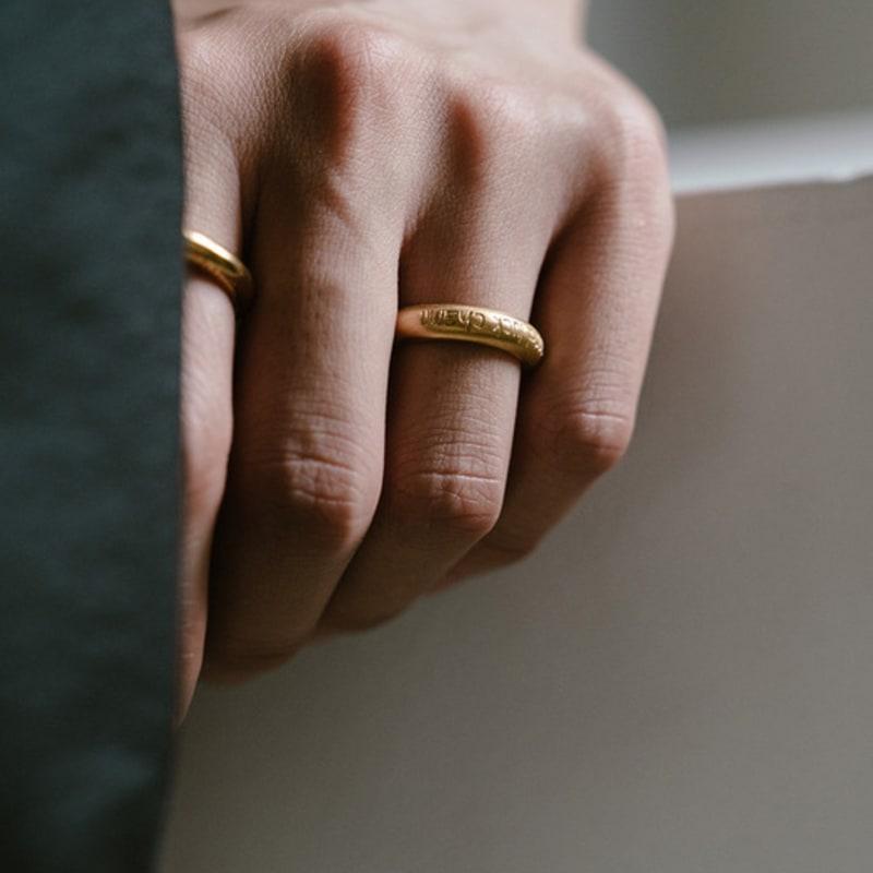 eveningbell [silver925] Childish letter ring (gold)