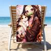 1pc Nezouko Beach Towel, Beach and Seaside Swimming Pool Equipment, Fashion Pattern, Rectangular, Travel Essentials