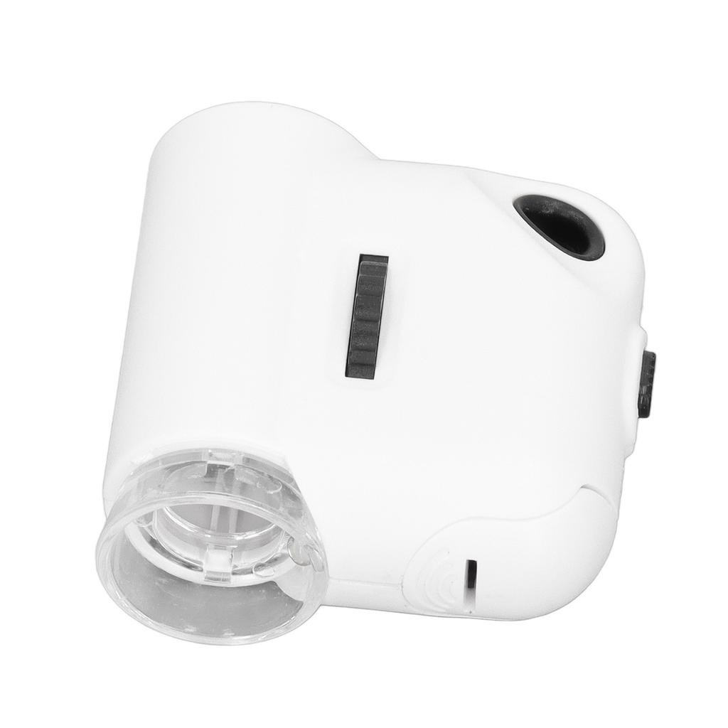 Mini Microscope 55X Magnification Pocket Size HD Acrylic Optical Lens Magnifier with LED Light