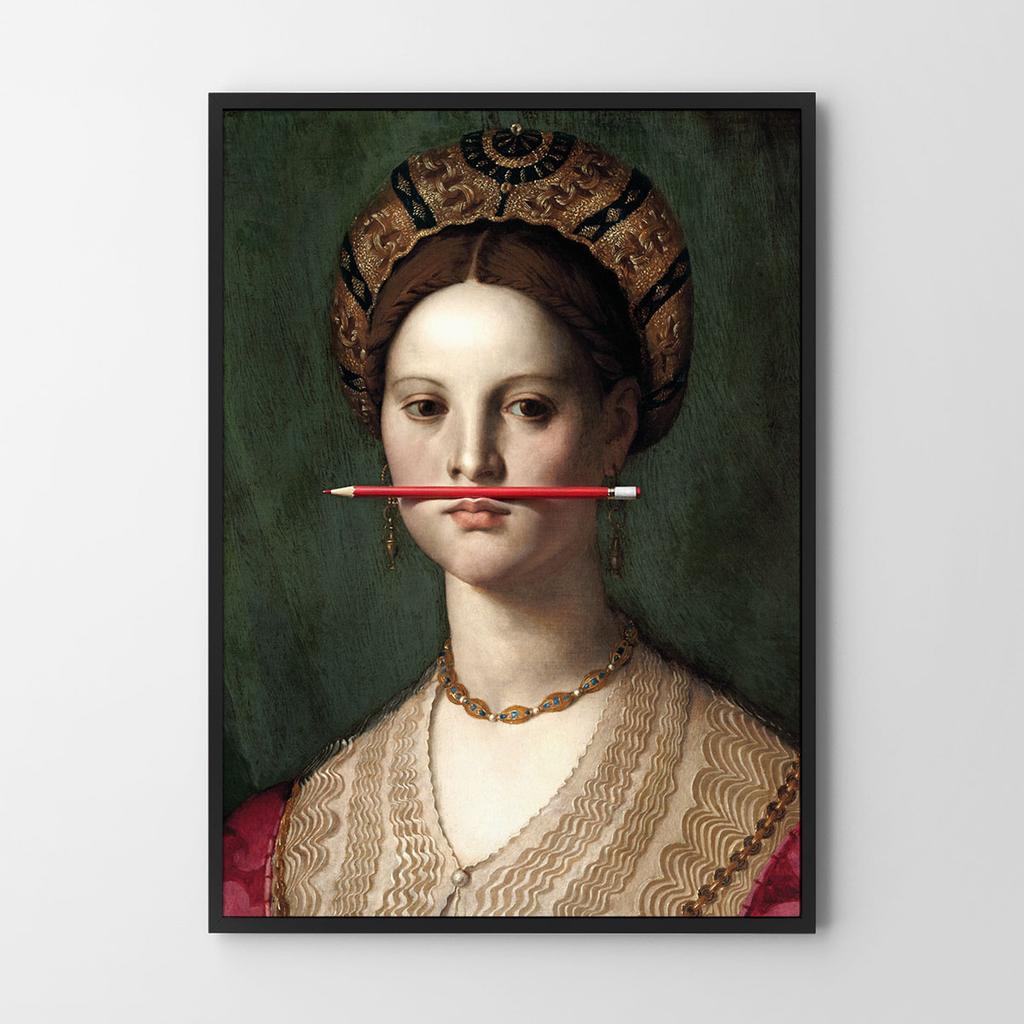 Plakat portret czerwony ołówek