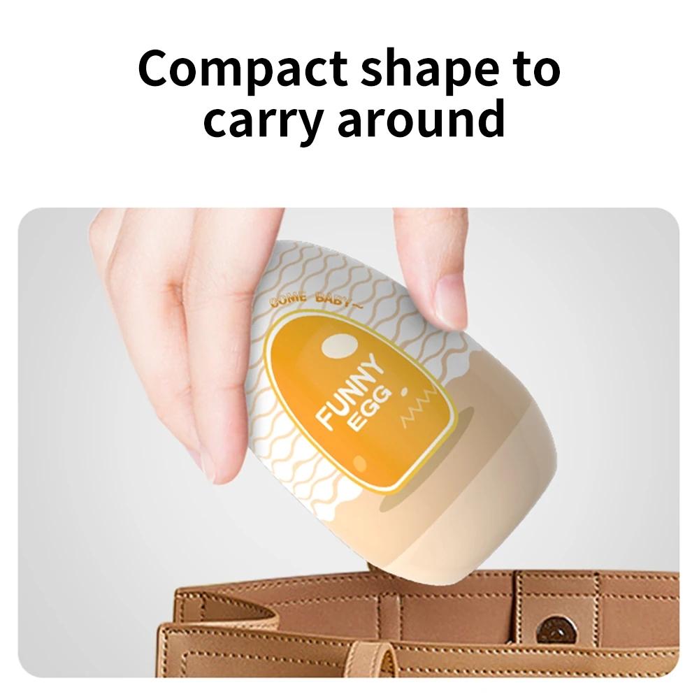 Mini hordozható maszturbációs tojáspohár valósághű vagina kezdőknek Puha maszturbációs csésze péniszmasszírozó-stimulátor szexjátékok férfiaknak