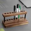 Vintage Wooden Desktop Pen & Phone Holder - Multifunctional Stationery Organizer
