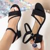 Fashion New Women Sandals Chunky Heels Slides Slippers Summer Girl Elegant Shoes Woman Plus Size 42 Female Fashion High Heeled Sandals