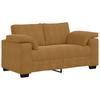 3 Piece Sofa Set with Cushions Brown Velvet