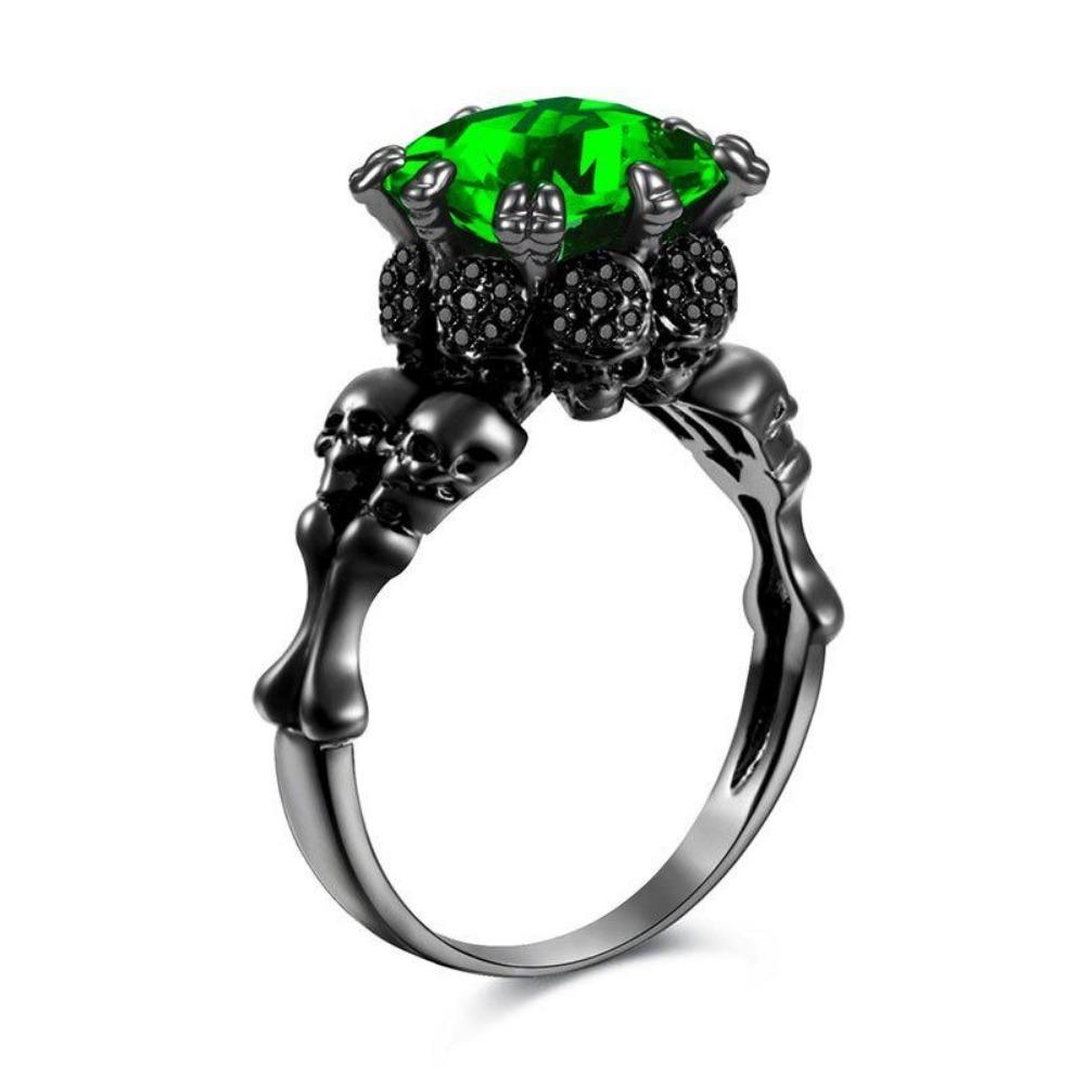 

Punk Skull Halloween Rings 11 зелений