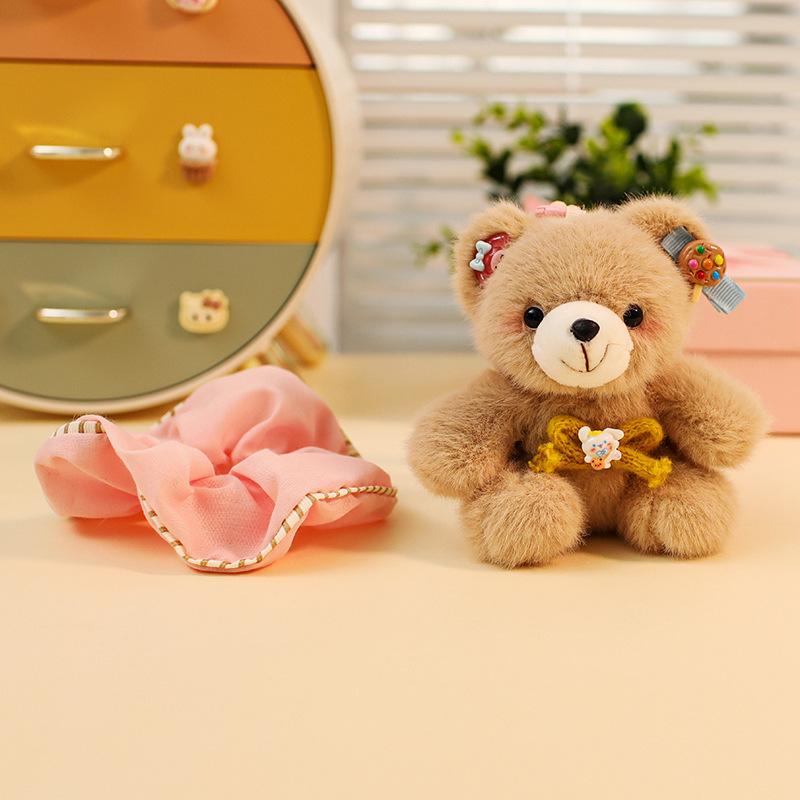 Cute Clothes Bear Little Rabbit Plush Doll Pendant Keychain Book Packaging Decoration Doll Bag Hanging Decoration Gift
