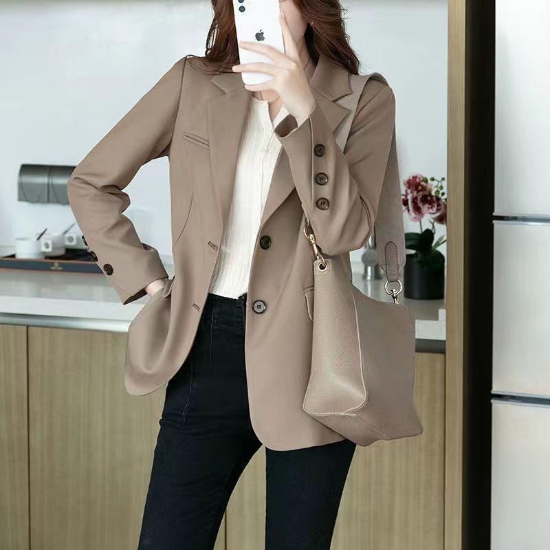 Damen Lockere Langarm Freizeit Blazer Jacke Mode Vielseitige Pendler Oberbekleidung