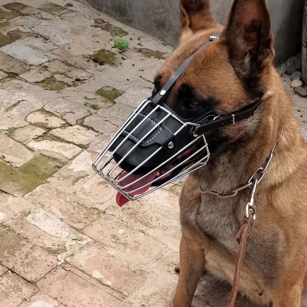 German Shepherd Dog Muzzle Adjustable Prevent Barking Biting Wire Basket Dog Mouth Cover Cage for Me