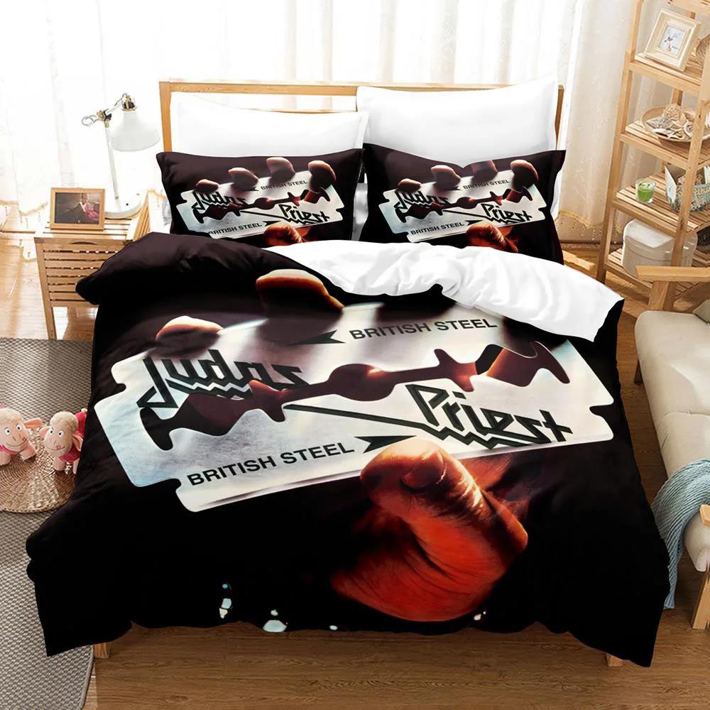 Judas Priest Bedding Set Single Double Queen King Size Hip Hop Duvet Cover Set for Boys 3D Print Bedclothes