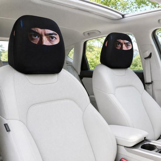Grappige Cartoon Auto Hoofdsteunhoezen, Universeel Ademend Elastisch Stoel Nekkussen Beschermer, Halloween Spookachtige Auto Interieur Decoratie