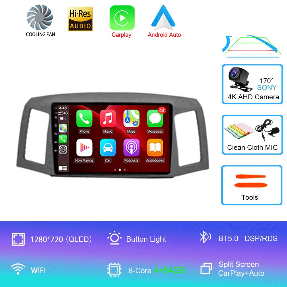Android 14 Car Radio For JEEP Grand Cherokee 2004-2007 Car Radio Multimedia Video Player Navigation GPS Stereo wireless Carplay