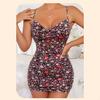 Novo vestido de uma peça feminino com alça no pescoço, alças sexy nos ombros, cintura fina para férias