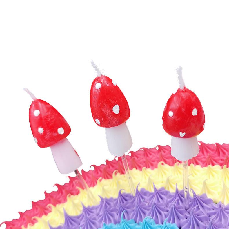 Craftsmanship Birthday Candle Creative Children's Birthday Cake Candle Simulation Fruit Mushroom Shape Birthday Candle