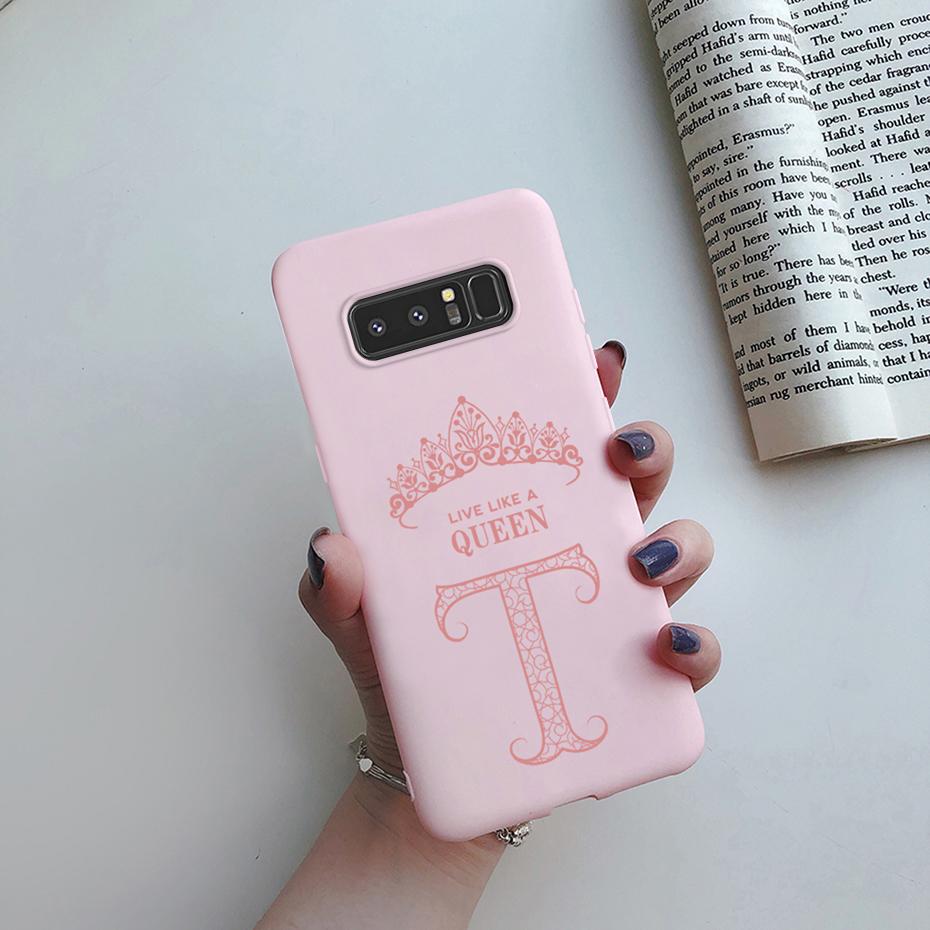 For Samsung Galaxy Note 8 Case Silicon Soft Cute Crown Letters Cover for Samsung Galaxy Note 8 Note8 SM-N950F Coque Capa fundas