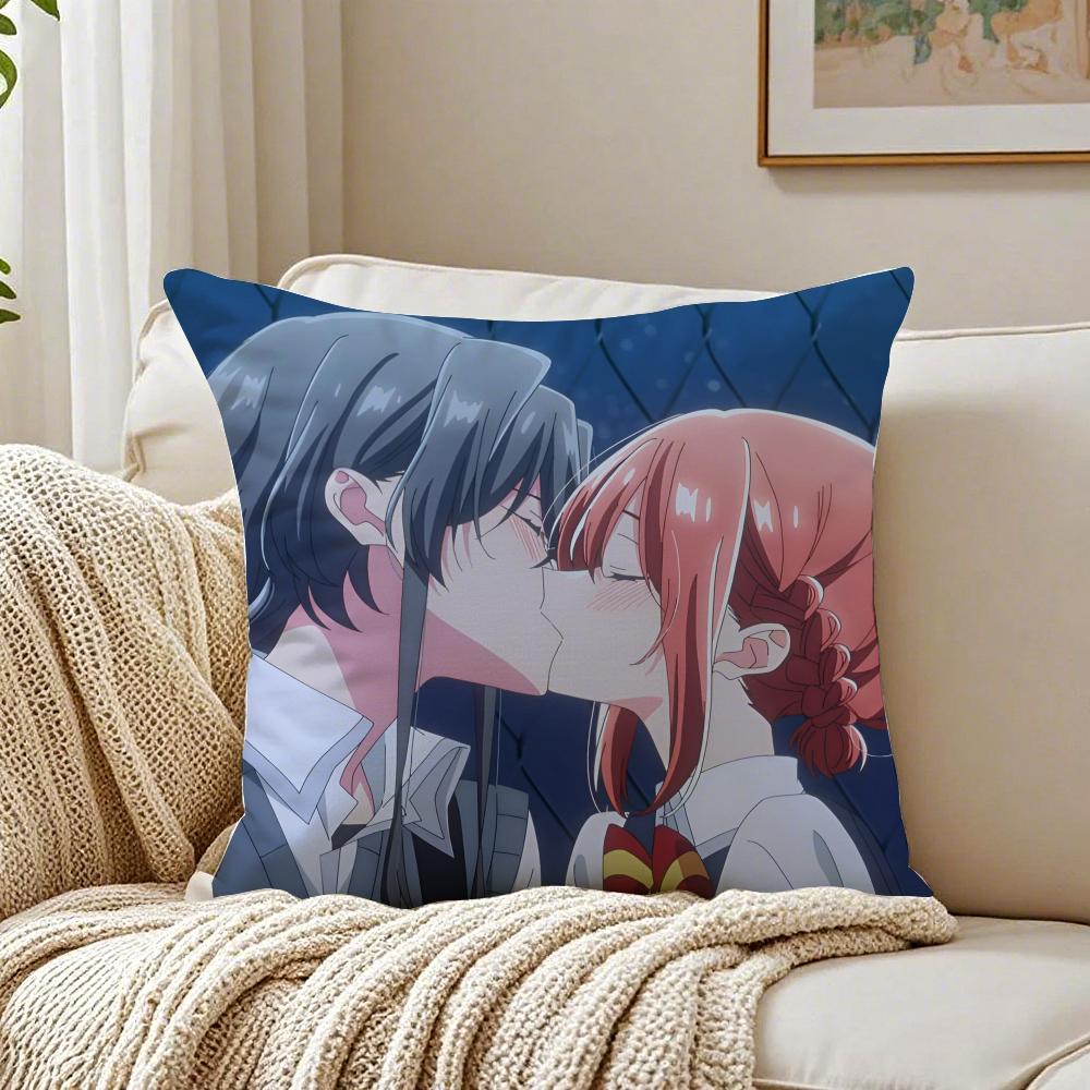 Süße Yuri Anime HHikikomari Kyuuketsuki no Monmon Kissenbezug Kissenbezug Milbenschutz Wohnzimmer Sofadeko Kissen Zimmer