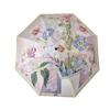 Sun Painting Retro Automatic Oil And Rain Umbrella – Womens Portable Sunscreen Parasol
