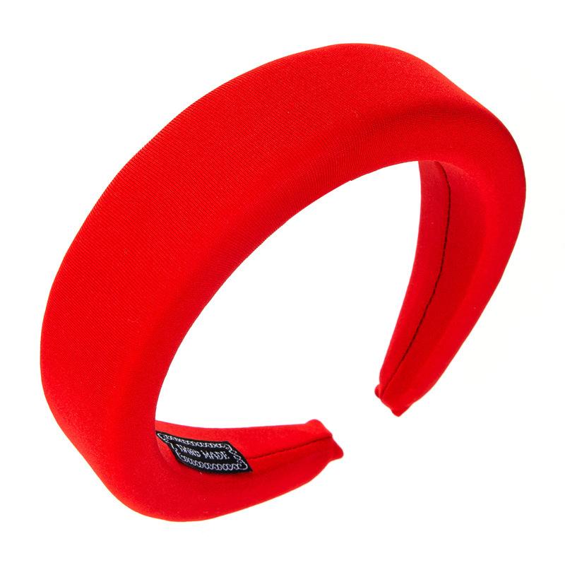 Diadema para mujer, diadema de ala ancha de Color Makaron, aro para el pelo para la cara de Color sólido con esponja gruesa Simple