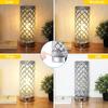 Modern Crystal Table Lamp, 3 Way Dimmable Touch Control Desk Lamp Wireless Charging, Dual USB Nightstand Lamps, Modern Bedside LED Lamp for Bedroom,