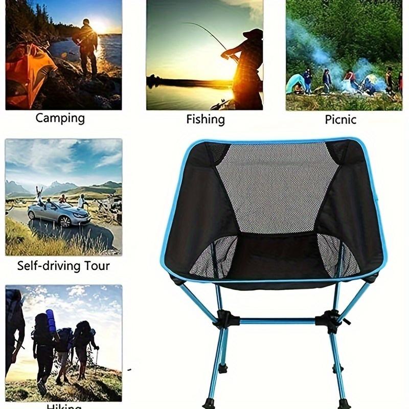 Ultralight Portable Folding Camping Chair - Compact Backpacking Chair with Carrying Bag, 260LBS Capacity Aluminum Alloy Frame