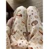 Spring Cloud Cotton Pajamas Women's Long-sleeved Cardigan Lapel Cartoon Sweet Girl Loungewear Suit Can Be Worn Outside