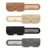 Suede Leather Car Eyeglass Case Automatic Closing Non-slip Auto Sun Visor Glasses Holder Magnetic Multi-functional Eyewear Clips