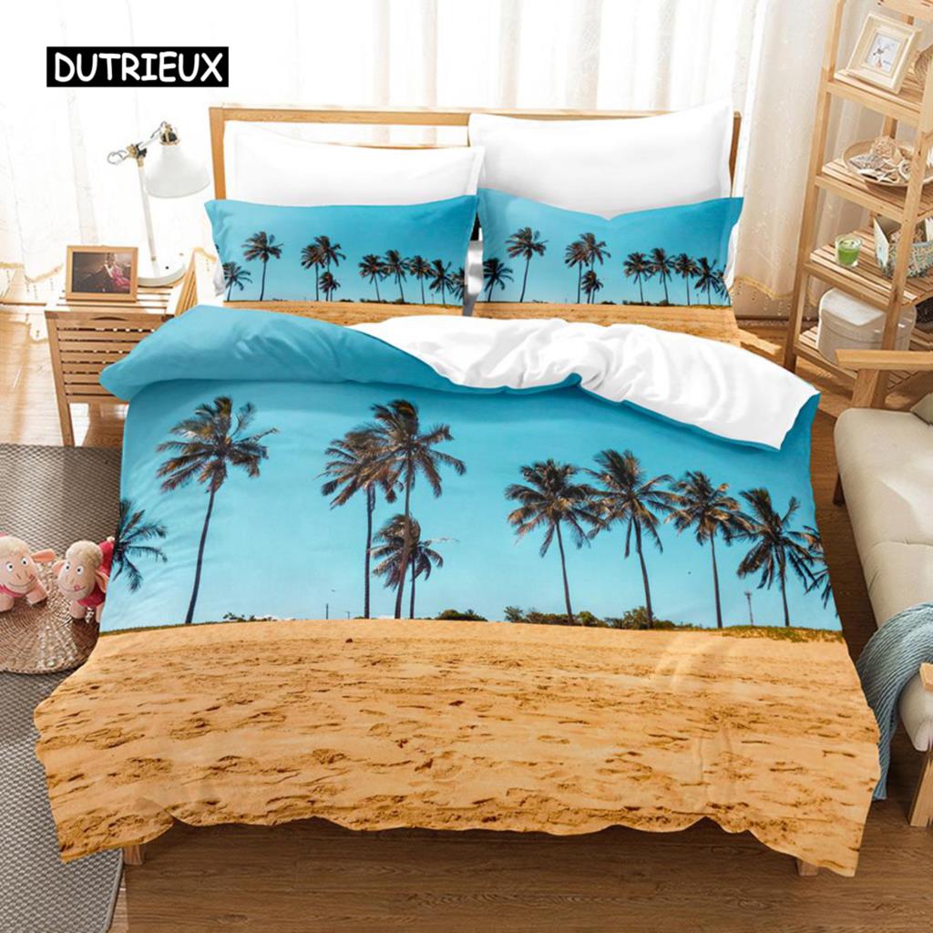 Natural Landscape Duvet Cover Set Blue Sky Lawn Flower Double Queen King Size 2/3Pcs Polyester Quilt Cover for Kids Teens Adults