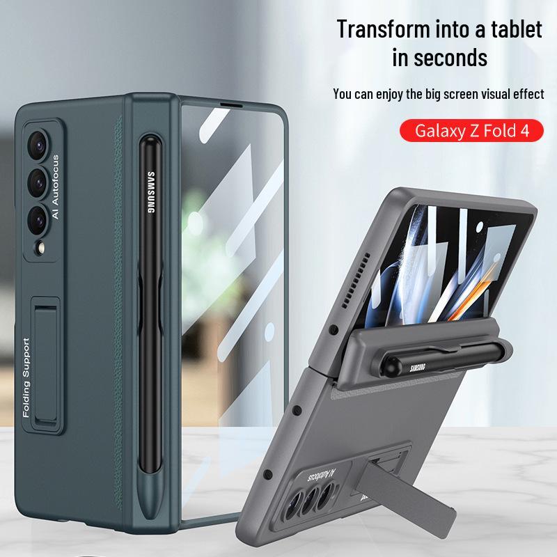 Samsung Z Fold4 Magnetic Pen Slot Case with Full Hinge Coverage and Film Protection