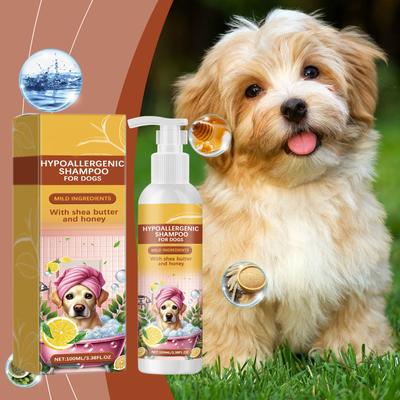 Hypoallergenes Hundeshampoo, geeignet für alle Hunderassen, sanftes und nicht reizendes, hypoallergenes Shampoo ohne Sulfate, 100 ml