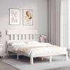 Solid Wood Bed Without Mattress White 140x190 Cm Pine Wood