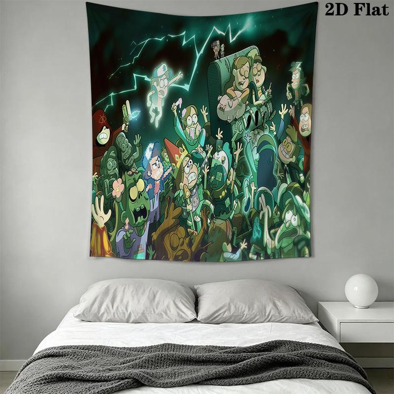 Rick Morty Cosmic Adventure Tapestry Fashion Print Wallmounted Homestay Soft Decoration Tapestry Soft Christmas Gift