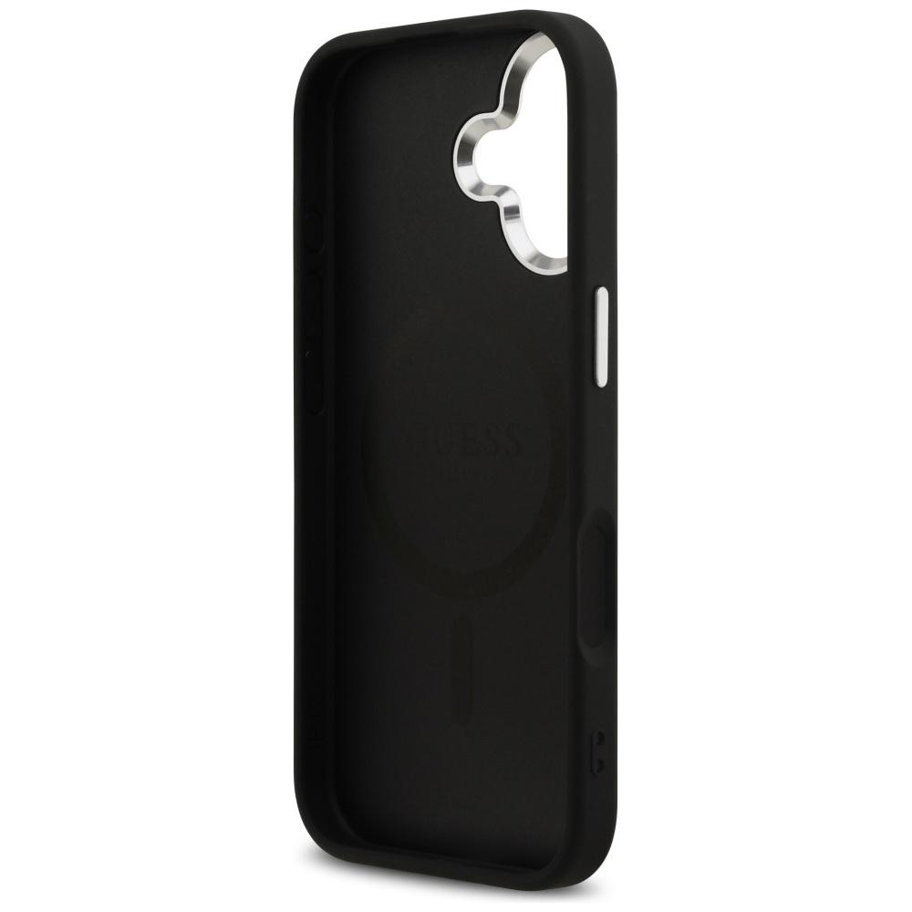 Guess Glitter Triangle Logo MagSafe Case for iPhone 17 Black