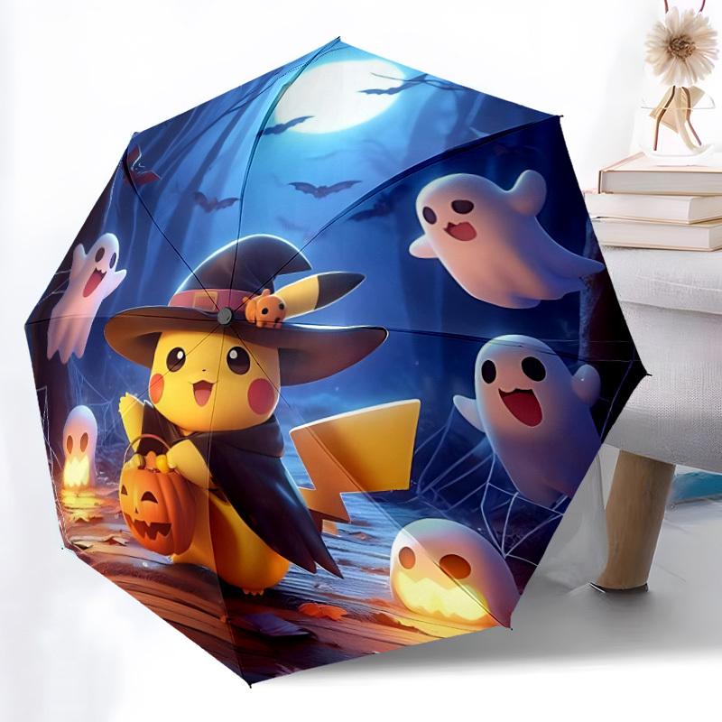 1pc Pikachu Automatic Open/Close Umbrella - Compact Travel Umbrella with 8-Rib Durable Frame, Portable for Commuting, yy251023038