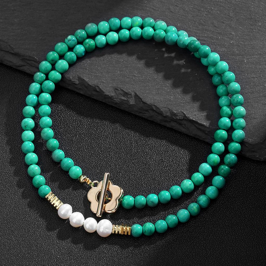 Natural stone pearl necklace, Xiaomi pearl collarbone chain, bead necklace, Bohemian style jewelry