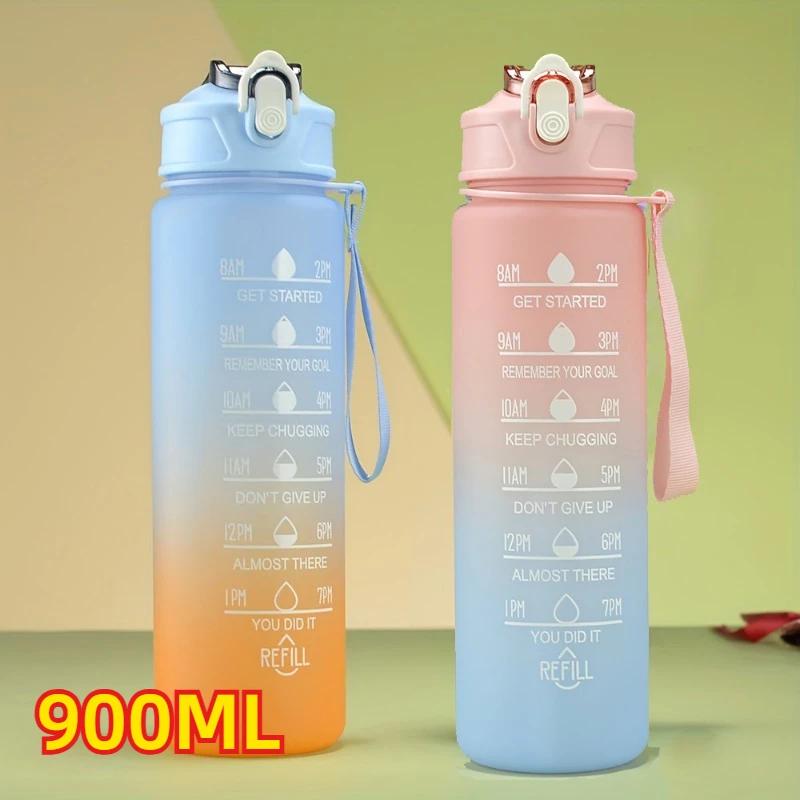 1-3PCS Sports Water Bottle for Running Drinking Bottle 2L Motivational with Time Marker Stickers Portable Reusable Plastic Cups
