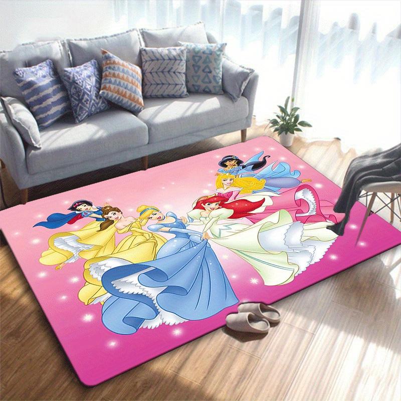 1pc Princess Pattern Area Rug Soft Flannel Floor Mat for Living Room,Office,Bedroom and Carpet
