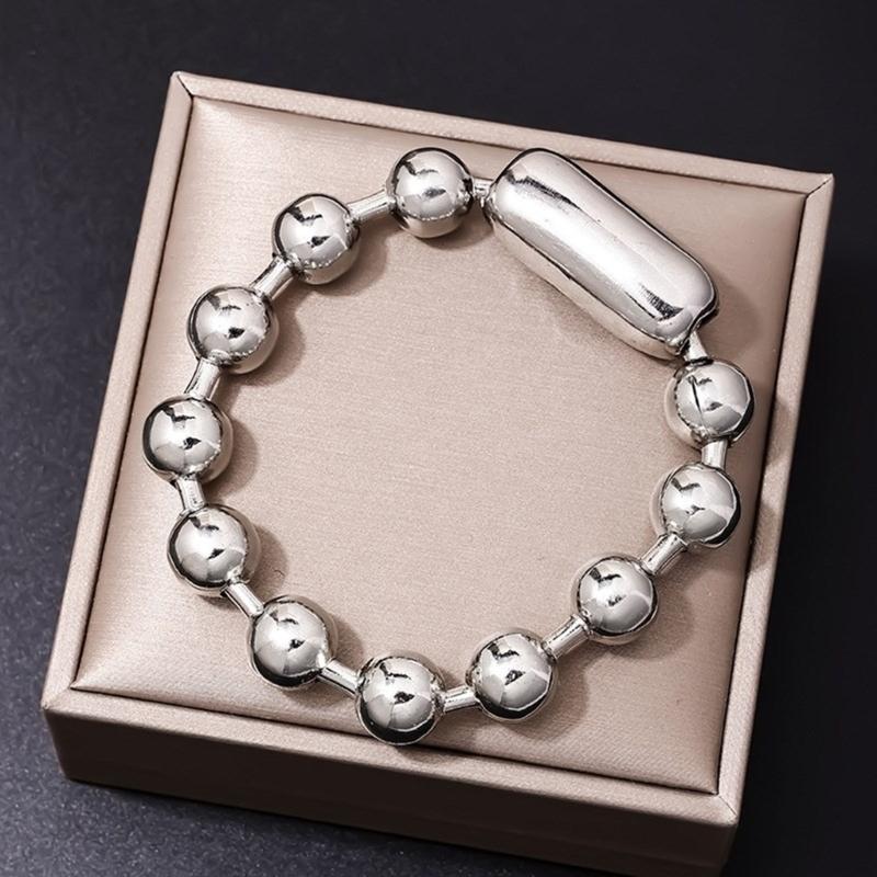 Fashionable Hip Hop Style Beads Bracelet for Men Christmas Valentine Gift, Vintage Bead Ball Bracelet