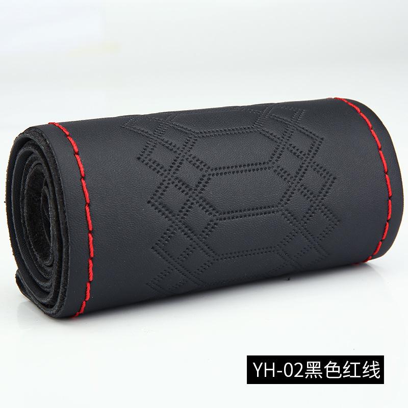 Car Steering Wheel Covers Braid DIY 38cm Soft Genuine Leather Car Covers Car With Needle And Thread Auto Interior Accessories