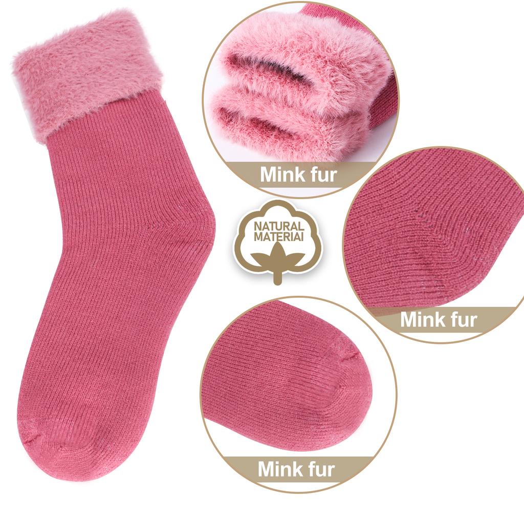 2 Paar Thermosocken für Damen Mädchensocken Extrem Kaltes Wetter Winter Warm Weich Gemütliche Socken mit Geschenk