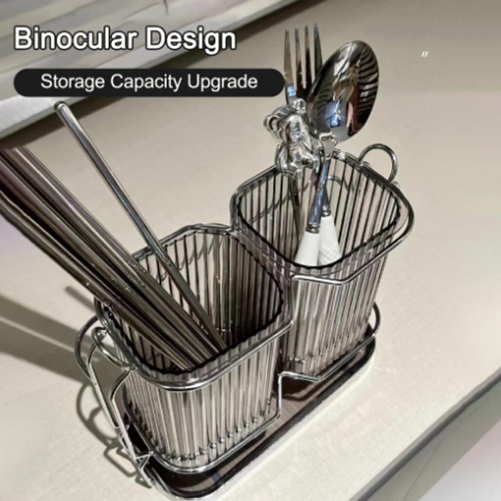 Nordic Luxury Kitchen Organizer Utensil Holder Cutlery Drainer Kitchen Tableware Storage Rack Plastic Chopstick Spoon Rack