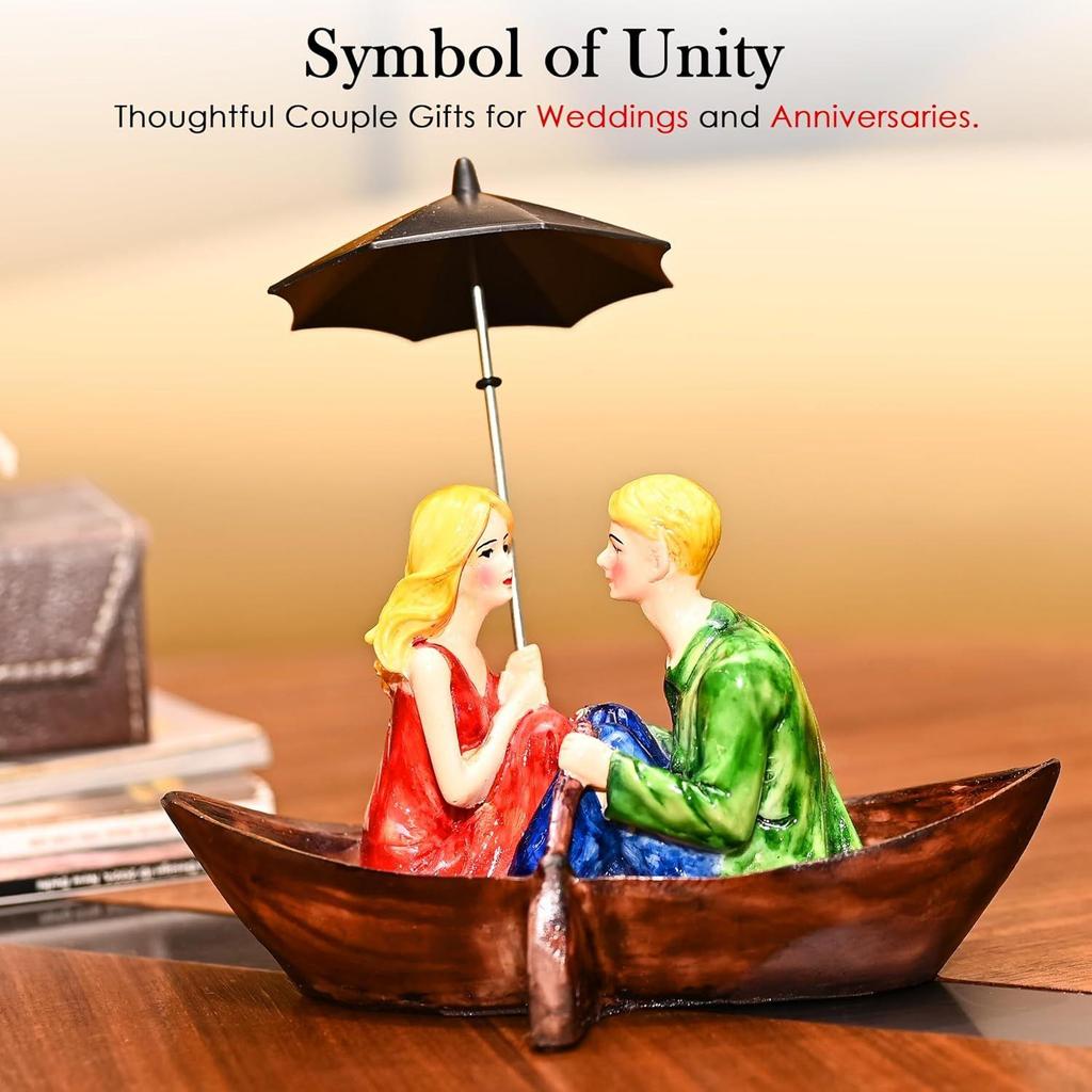 Home Decoration Items for Living Room | Timeless Boat Couple Statue | Ideal Wedding Gift for Couples & Anniversary Decoration Items |