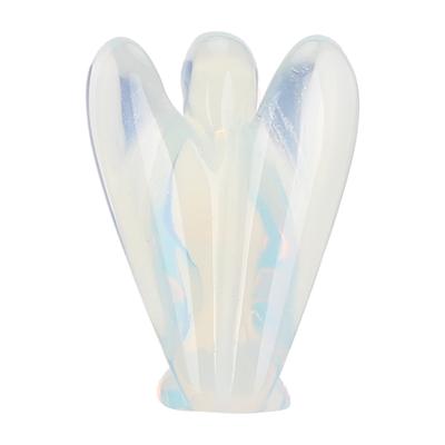 Jade Naturkristall Engel 3-dimensionale Schnitzerei Wohndekoration Kunsthandwerk Ornamente 1,5 in Opal Engel