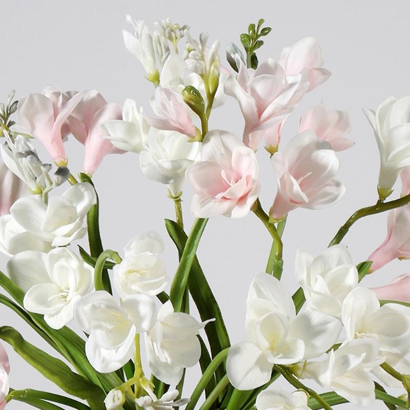 Realistic Simulation PU Freesia Flower With Bendable Iron Wire Stems Artificial Flower for Wedding Party Decoration