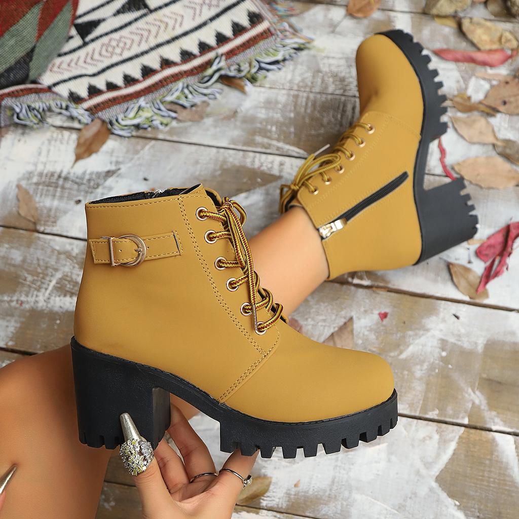 Women High Heel Ankle Boots 2025 New Winter Outdoor Designer Boots Woman Fashion Luxury Comfortable Shoes Female Botas De Mujer