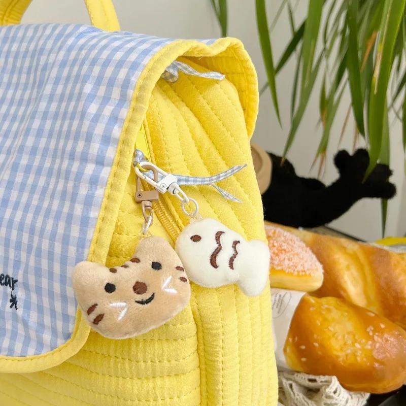 Cute Cartoon Cat Doll Key Chains Comfortable  Metal Buckle Girl's Schoolbag Ornaments